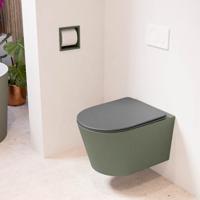 Wandcloset Mondiaz Lavie | Zonder spoelrand | Incl.Toiletzitting-Dark Grey | Keramiek | Army (groen) Wandcloset Mondiaz Lavie | Zonder spoelrand | Incl.Toiletzitting-Dark Grey | Keramiek | Army (groen)