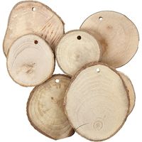 Houten schijfjes met gaatje 75x stuks