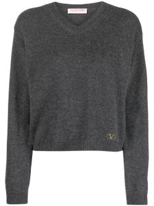 Valentino Garavani pull en cachemire à détail VLOGO - Gris