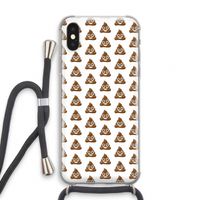 Poop emoji: iPhone XS Transparant Hoesje met koord Poop emoji: iPhone XS Transparant Hoesje met koord
