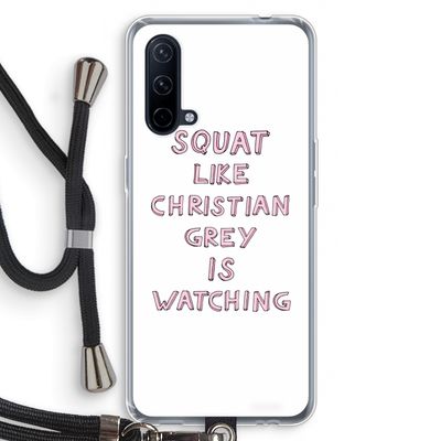 Christian Grey: OnePlus Nord CE 5G Transparant Hoesje met koord