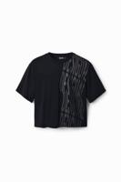 Cropped sportshirt - BLACK - XL - thumbnail