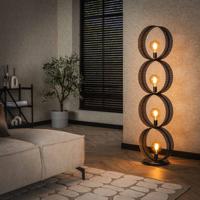LifestyleFurn Vloerlamp 'Dalvin' Charcoal finish, 4-lamps