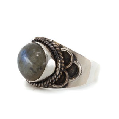 Edelsteen Ring Labradoriet 925 Zilver "Jisha" (Maat 16)