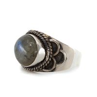Edelsteen Ring Labradoriet 925 Zilver "Jisha" (Maat 16)