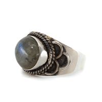 Edelsteen Ring Labradoriet 925 Zilver "Jisha" (Maat 19)