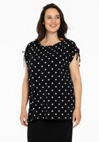 Yoek Tunic shoulder string DOTS | Zwart | Maat 50/52