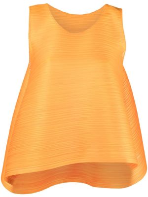 Pleats Please Issey Miyake blouse drapée May à design plissée - Orange