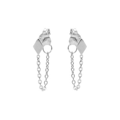 Karma Oorbellen Chain Diamond Zilver