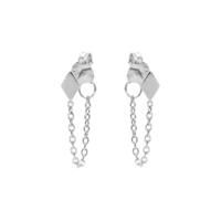 Karma Oorbellen Chain Diamond Zilver