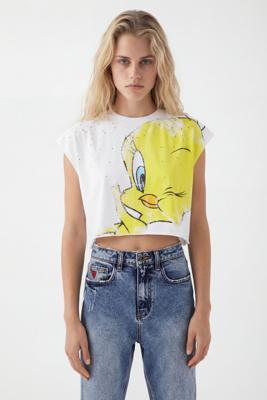 Cropped oversized T-shirt Tweety - WHITE - S