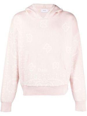 RHUDE hoodie en maille intarsia - Rose