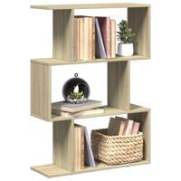 Kamerscherm / boekenkast 3-laags 70x24x97 cm hout sonoma eiken