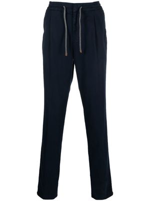 Brunello Cucinelli pantalon chino à lien de resserrage - Bleu