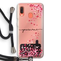 Hartjes en kusjes: Samsung Galaxy A20e Transparant Hoesje met koord