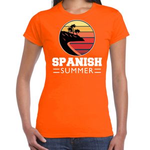 Spanish zomer t-shirt / shirt Spanish summer oranje voor dames