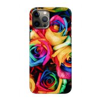 Neon bloemen: Volledig geprint iPhone 12 Hoesje