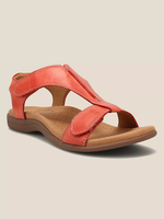 Retro Stevig Kleur Casual klittenband draagbaar Sandalen - thumbnail