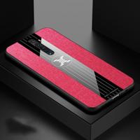 Voor OPPO RENO 2 XINLI stiksels doek Textue schokbestendig TPU beschermhoes (rood)