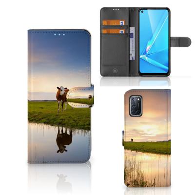 OPPO A72 | OPPO A52 | Telefoonhoesje | Met pasjeshouder | Koe