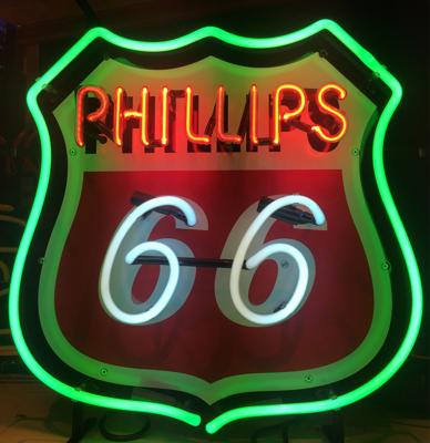 Phillips 66 Neon Verlichting Met Bord 48 x 50 cm