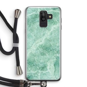Groen marmer: Samsung Galaxy J8 (2018) Transparant Hoesje met koord