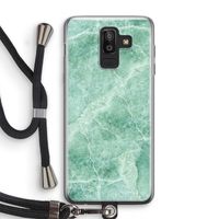 Groen marmer: Samsung Galaxy J8 (2018) Transparant Hoesje met koord