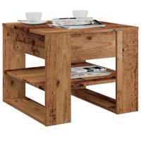 Salontafel 55,5x55x45 cm bewerkt hout oud houtkleurig