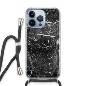 Zwart marmer: iPhone 13 Pro Transparant Hoesje met koord