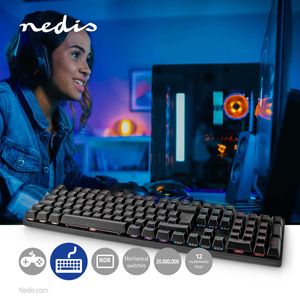 Bedraad Gaming Toetsenbord | USB Type-A | Mechanische Toetsen | LED | QWERTY | Scandinavisch | USB G