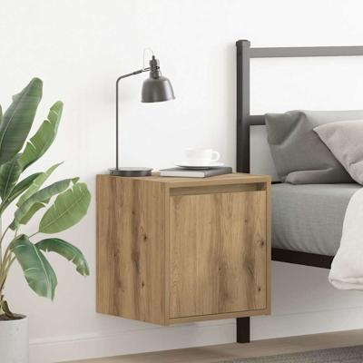 Nachtkastjes 2 st wandgemonteerd 38x34x40 cm artisanaal eiken