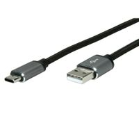 ROLINE USB 2.0 Kabel, C - A, M/M, zwart, 0,8 m - thumbnail