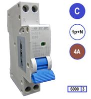 SEP Installatie automaat C04 1polig+n 6kA 18mm breed