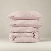 Dekbedovertrek Teddy - Check - Roze - Eenpersoons (140x200 Cm) - Roze Microvezel - Effen - Sleeptime - Dekbed-Discounter.nl