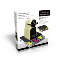 Overige Merken Koffiezetapparaat standaard met capsulehouder 32x29x6 cm metaal/zwart/zilver