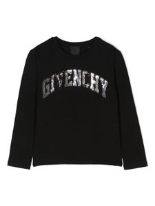 Givenchy Kids t-shirt à logo brodé de sequins - Noir