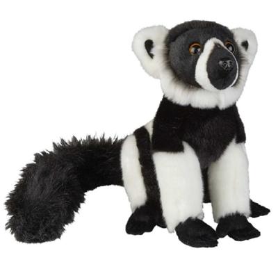 Pluche zwart/witte vari/maki aap knuffel - 28 cm - apen dieren