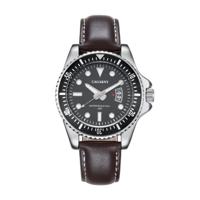CAGARNY 6863 Fashion waterdichte Quartz beweging polshorloge met lederen Band(Coffee)