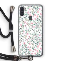 Sierlijke bloemen: Samsung Galaxy A11 Transparant Hoesje met koord