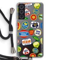 Fruitsticker: Samsung Galaxy S21 FE Transparant Hoesje met koord