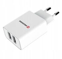 Swissten USB Oplader met 2 USB Poorten - 10W - Wit Swissten USB Oplader met 2 USB Poorten - 10W - Wit