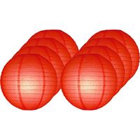 8x Luxe bol lampionnen rood 25 cm