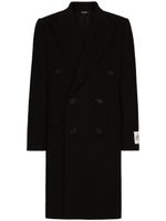 Dolce & Gabbana manteau en laine à boutonnière croisée - Noir