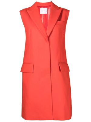 sacai manteau sans manches à simple boutonnage - Orange