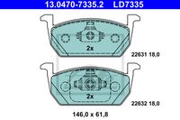 Remblokkenset, schijfrem ATE, u.a. für Seat, VW, Audi, Skoda - thumbnail