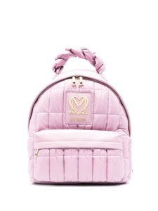 Love Moschino sac à dos matelassé à plaque logo - Violet