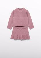 Abel & Lula winter rok-set meisjes - roze - gebreid