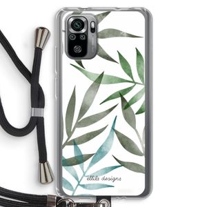 Tropical watercolor leaves: Xiaomi Redmi Note 10S Transparant Hoesje met koord