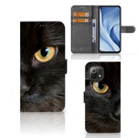Xiaomi 11 Lite 5G NE | Mi 11 Lite | Telefoonhoesje | Met pasjeshouder | Zwarte Kat