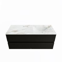 MONDIAZ VICA-DLUX 120cm badmeubel onderkast Urban 4 lades. Inbouw wastafel CLOUD rechts 1 kraangat, kleur Frappe.